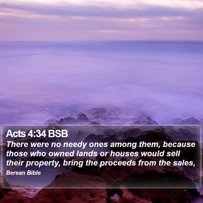 Acts 4:34 BSB Bible Verse Image