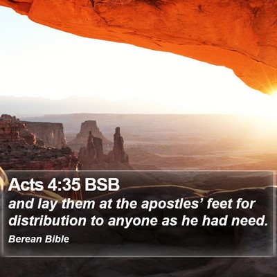 Acts 4:35 BSB Bible Verse Image