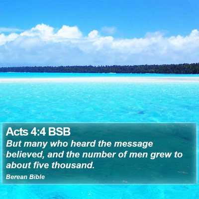 Acts 4:4 BSB Bible Verse Image