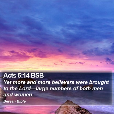 Acts 5:14 BSB Bible Verse Image