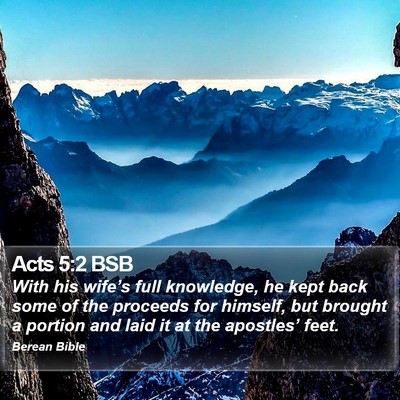 Acts 5:2 BSB Bible Verse Image