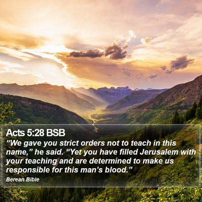 Acts 5:28 BSB Bible Verse Image