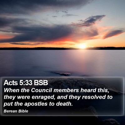 Acts 5:33 BSB Bible Verse Image