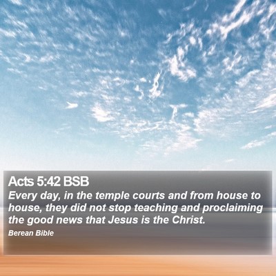 Acts 5:42 BSB Bible Verse Image