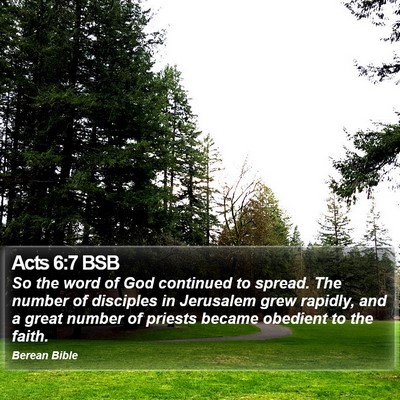 Acts 6:7 BSB Bible Verse Image