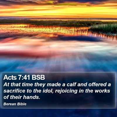 Acts 7:41 BSB Bible Verse Image