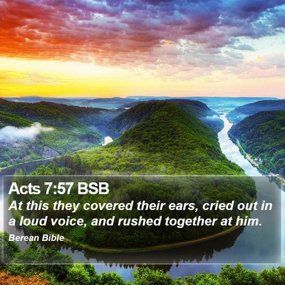 Acts 7:57 BSB Bible Verse Image