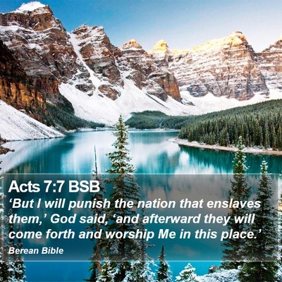 Acts 7:7 BSB Bible Verse Image