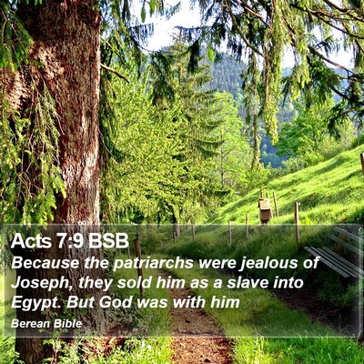 Acts 7:9 BSB Bible Verse Image