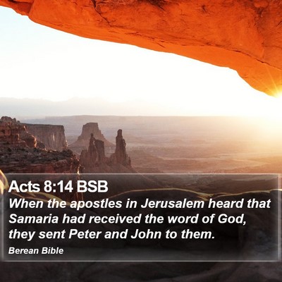 Acts 8:14 BSB Bible Verse Image