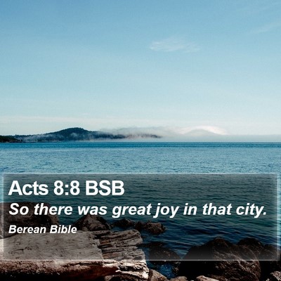 Acts 8:8 BSB Bible Verse Image