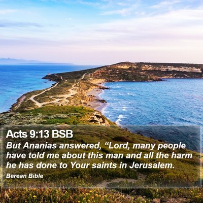 Acts 9:13 BSB Bible Verse Image
