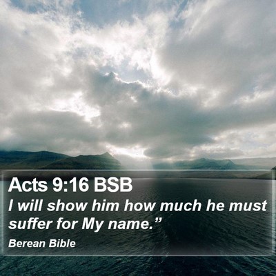 Acts 9:16 BSB Bible Verse Image