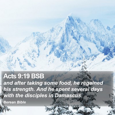 Acts 9:19 BSB Bible Verse Image