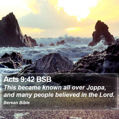Acts 9:42 BSB Bible Verse Image