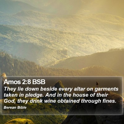 Amos 2:8 BSB Bible Verse Image