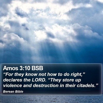 Amos 3:10 BSB Bible Verse Image