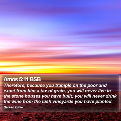 Amos 5:11 BSB Bible Verse Image