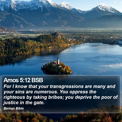 Amos 5:12 BSB Bible Verse Image