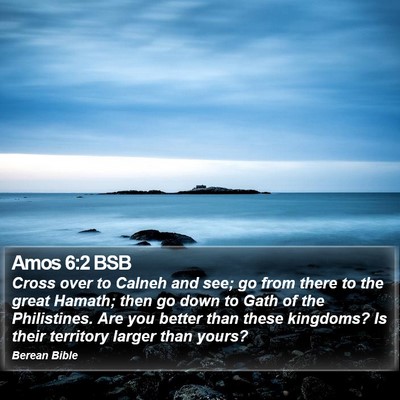 Amos 6:2 BSB Bible Verse Image