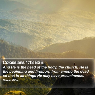 Colossians 1:18 BSB Bible Verse Image