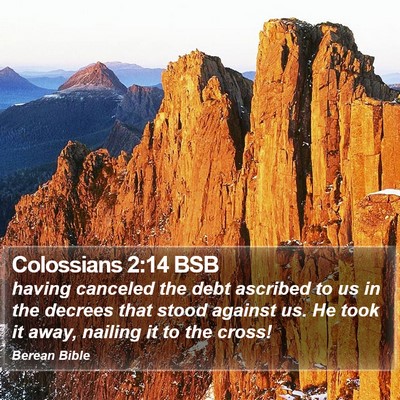 Colossians 2:14 BSB Bible Verse Image