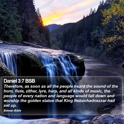 Daniel 3:7 BSB Bible Verse Image