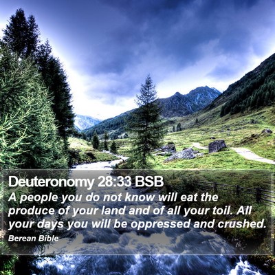 Deuteronomy 28:33 BSB Bible Verse Image