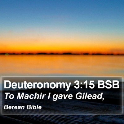 Deuteronomy 3:15 BSB Bible Verse Image