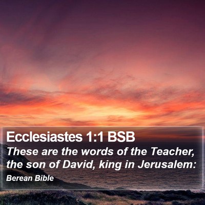 Ecclesiastes 1:1 BSB Bible Verse Image