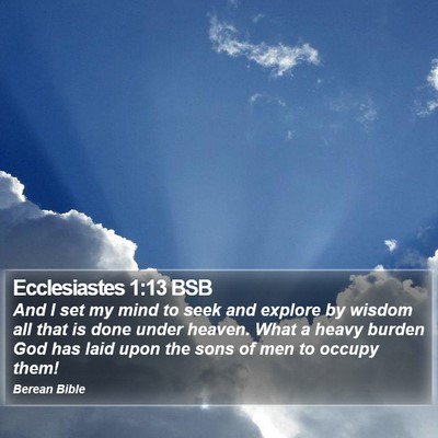 Ecclesiastes 1:13 BSB Bible Verse Image