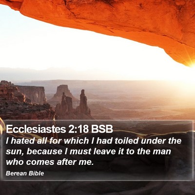 Ecclesiastes 2:18 BSB Bible Verse Image