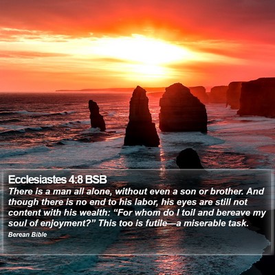 Ecclesiastes 4:8 BSB Bible Verse Image