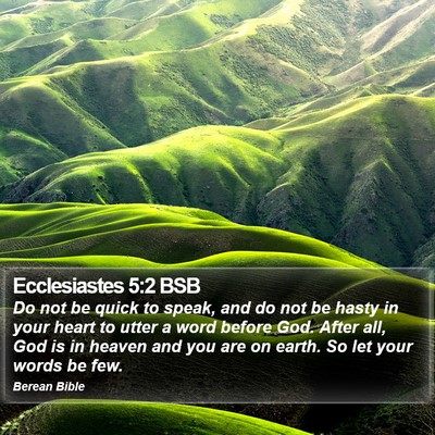 Ecclesiastes 5:2 BSB Bible Verse Image