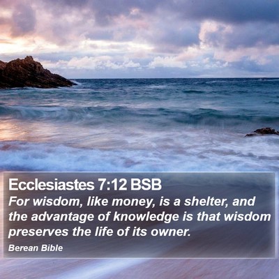 Ecclesiastes 7:12 BSB Bible Verse Image