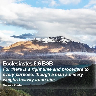 Ecclesiastes 8:6 BSB Bible Verse Image