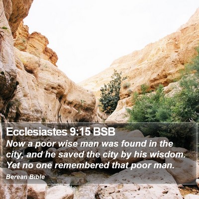 Ecclesiastes 9:15 BSB Bible Verse Image