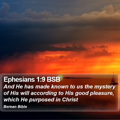 Ephesians 1:9 BSB Bible Verse Image