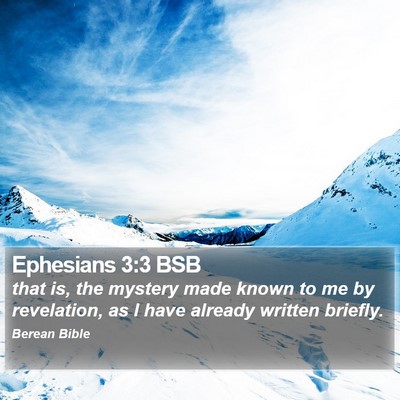 Ephesians 3:3 BSB Bible Verse Image
