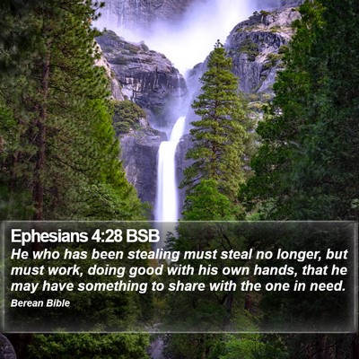 Ephesians 4:28 BSB Bible Verse Image