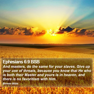Ephesians 6:9 BSB Bible Verse Image