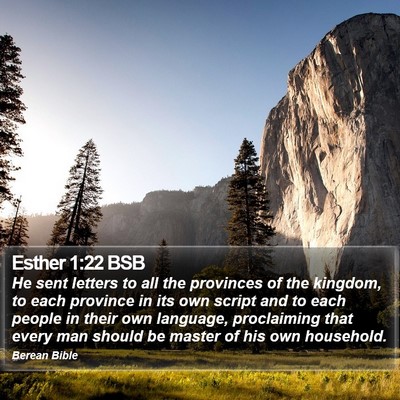 Esther 1:22 BSB Bible Verse Image