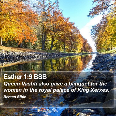Esther 1:9 BSB Bible Verse Image