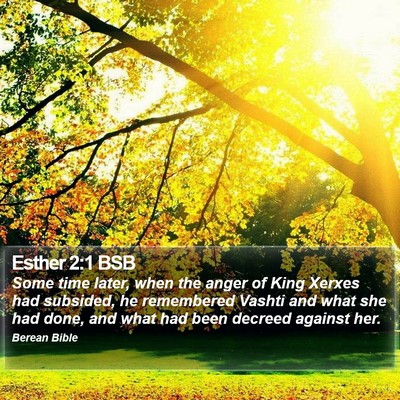 Esther 2:1 BSB Bible Verse Image
