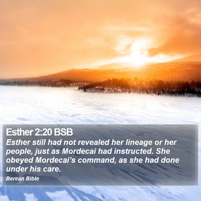 Esther 2:20 BSB Bible Verse Image