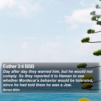 Esther 3:4 BSB Bible Verse Image