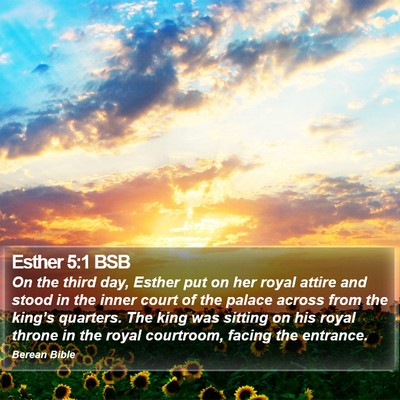 Esther 5:1 BSB Bible Verse Image