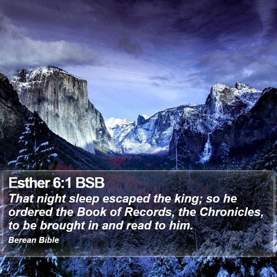 Esther 6:1 BSB Bible Verse Image