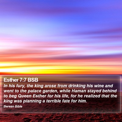 Esther 7:7 BSB Bible Verse Image