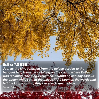 Esther 7:8 BSB Bible Verse Image